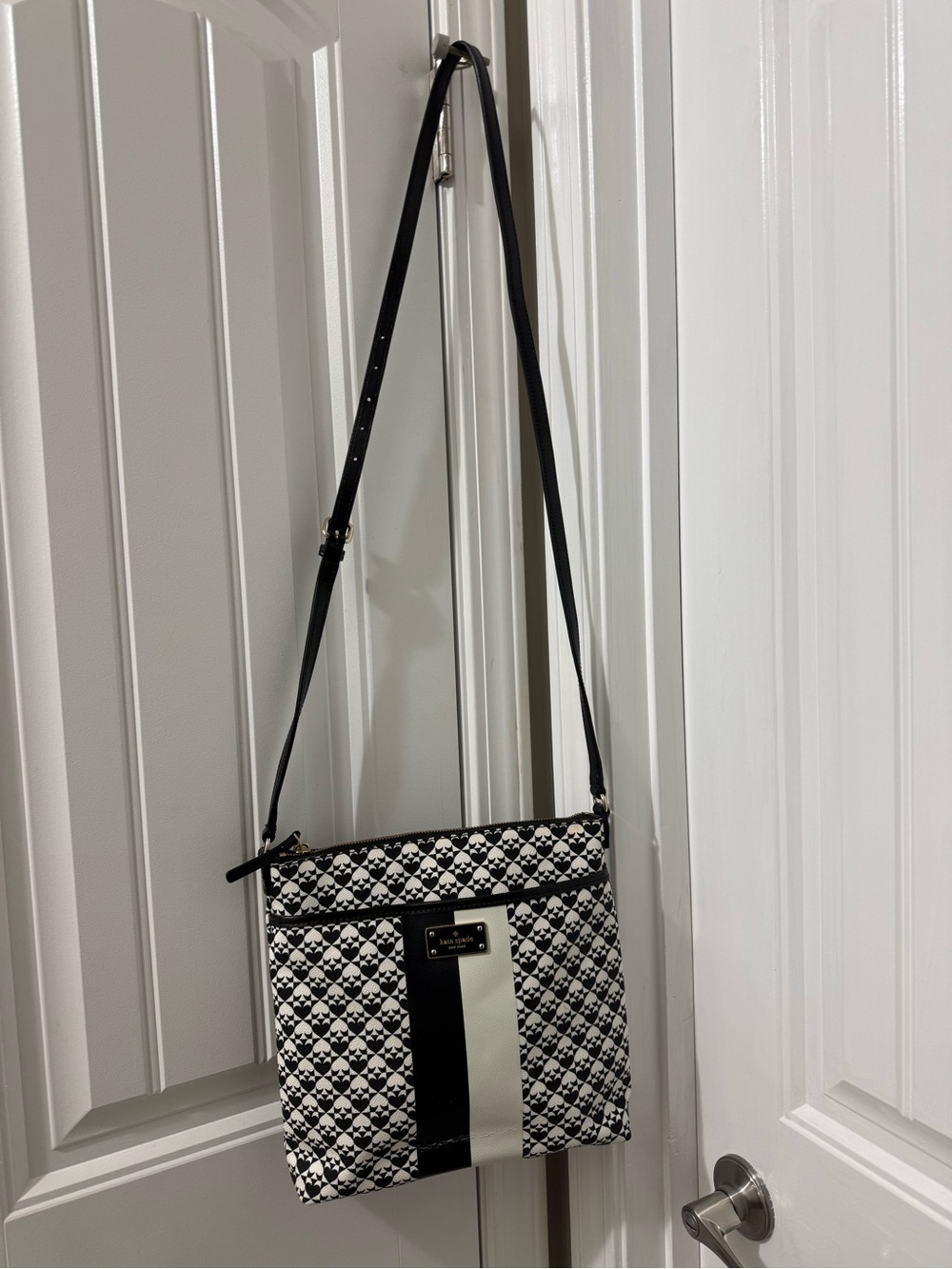kate spade Black and White Patterned Crossbody Bag